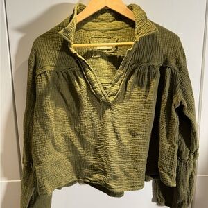 Free People Crinkle Cotton Blouse